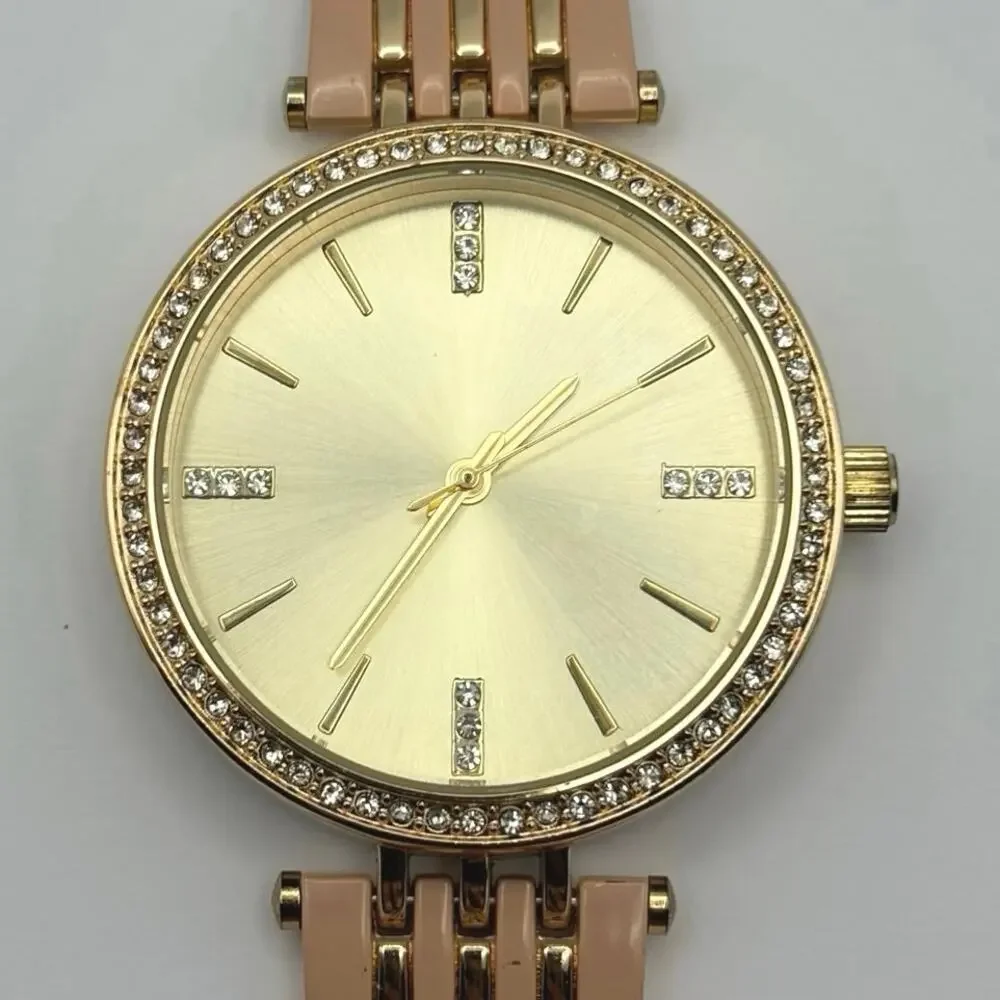 Gold & Pink Crystal Watch